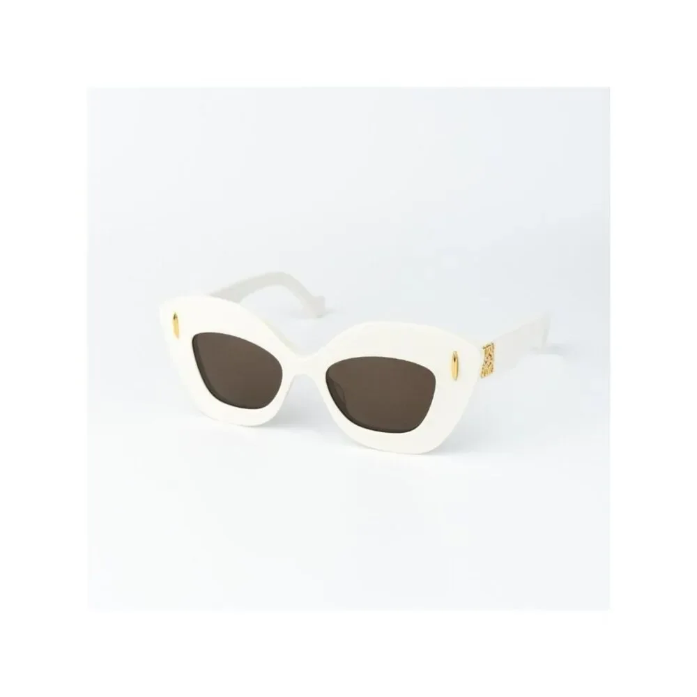 Loewe Women Sunglasses Ivory Brown Cat Eye LW40127I ANAGRAM 25E NEW AUTHENTIC